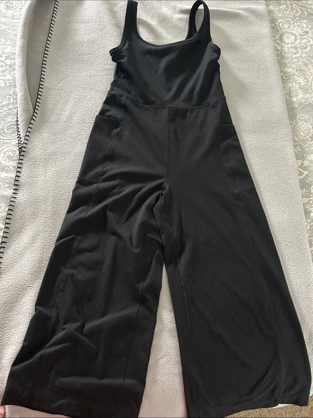 Kids Black Wide-Leg Bodysuit One-Piece